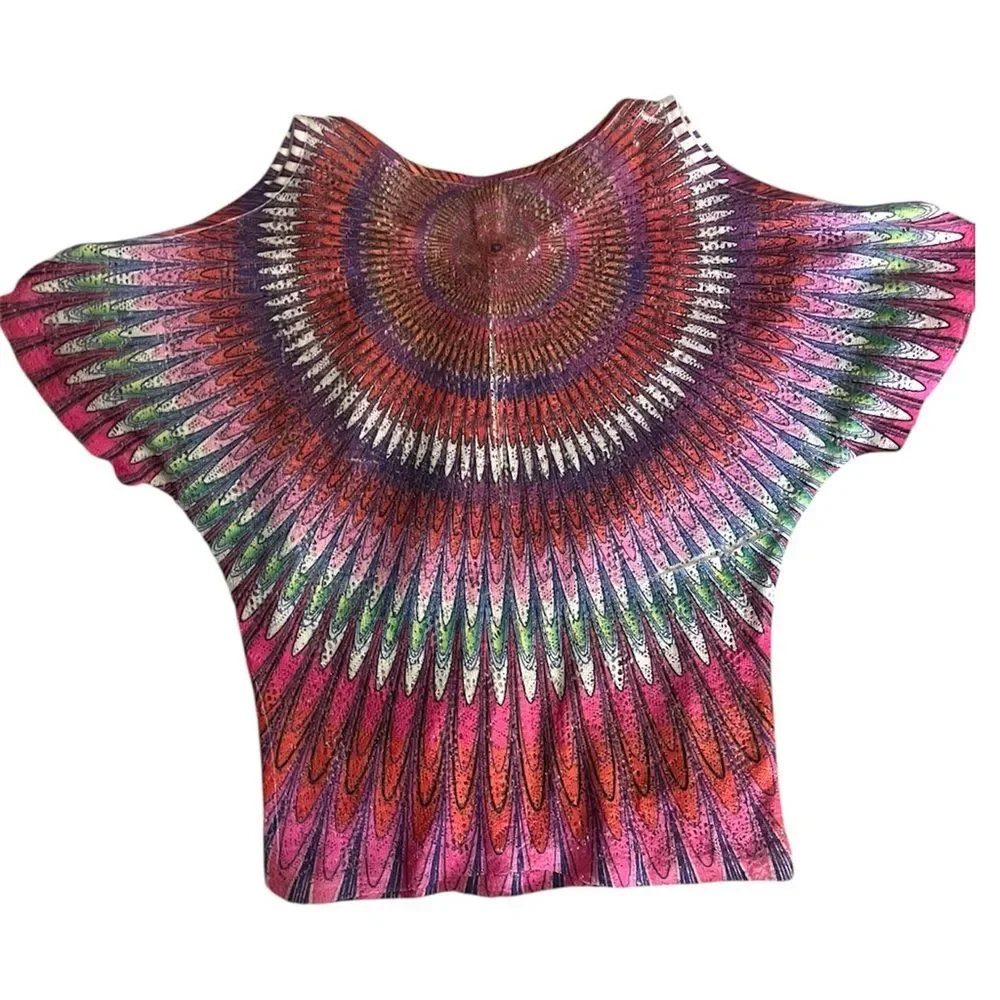 Colorful Boho mesh top - Picture 2 of 5